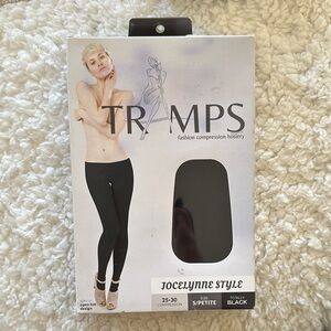 Tramps Black Compression Leggings S Petite 25-30 for POTS & Vein Health